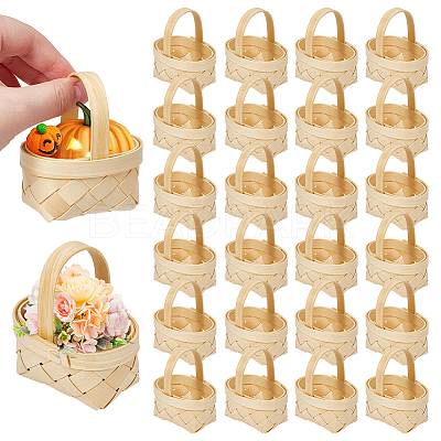 30Pcs Bamboo Weaving Basket Mini Model AJEW-AR0005-18-1