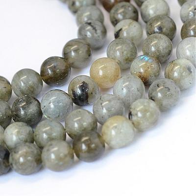 Natural Labradorite Round Bead Strands G-E334-8mm-19-1