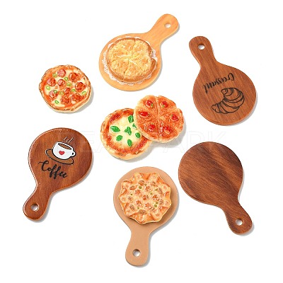 50Pcs 10 Style Resin Imitation Pizza FIND-CJ0004-34-1