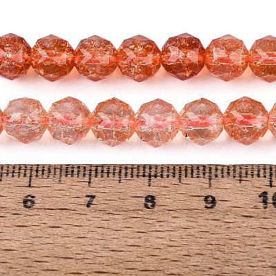Crackle Transparent Glass Beads Strands GLAA-Q108-02A-13-1