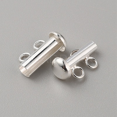 Sterling Silver Slide Lock Clasps STER-WH0008-33-1
