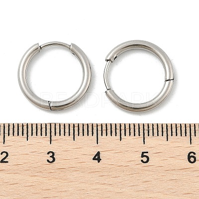 Tarnish Resistant 202 Stainless Steel Huggie Hoop Earrings X-EJEW-F111A-17mm-P-1