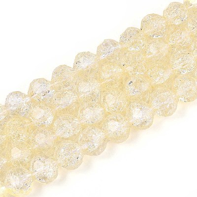 Transparent Crackle Glass Beads Strands GLAA-N053-10mm-10-1