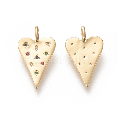 Brass Micro Pave Cubic Zirconia Pendants ZIRC-L091-067G-1