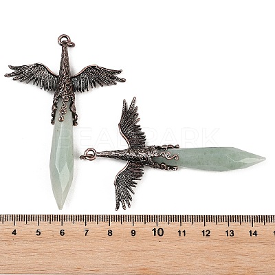 Natural Green Aventurine Faceted Pointed Bullet Shaped Big Pendants G-T145-01R-02-1