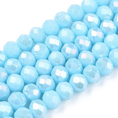Electroplate Glass Beads Strands EGLA-A034-P1mm-B14-1