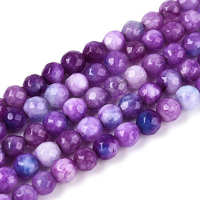 Dyed Natural White Jade Beads Strands G-T139-4mm-60-11-1