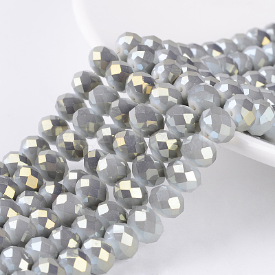 Electroplate Glass Beads Strands EGLA-A034-J6mm-Y02-1