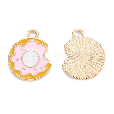 Light Gold Plated Alloy Enamel Pendants ENAM-R136-29-1