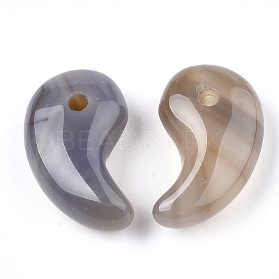 Natural Grey Agate Pendants G-S294-07K-1