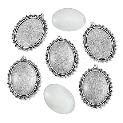 DIY Blank Tibetan Style Alloy Pendants Making Kit DIY-FS0005-80B-1