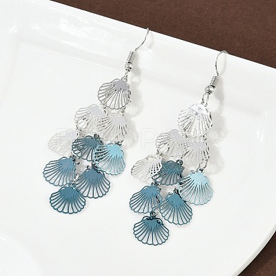430 Stainless Steel Shell Shape Dangle Earrings EJEW-A137-03P-02-1