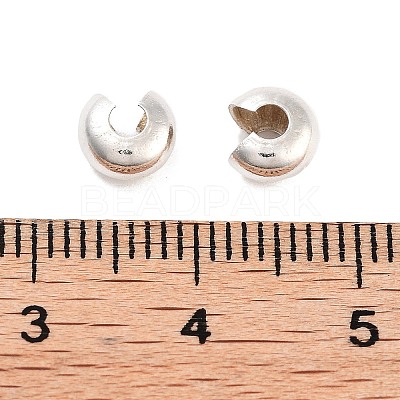 925 Sterling Silver Crimp Beads Cover STER-G027-27S-5mm-1