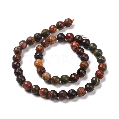 Natural Polychrome Jasper/Picasso Stone/Picasso Jasper Beads Strands G-E571-25B-1