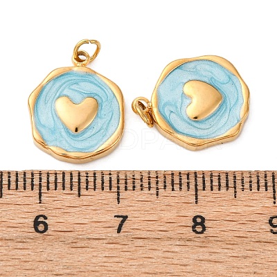 304 Stainless Steel Enamel Pendants STAS-U061-34G-C02-1