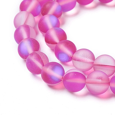 Synthetic Moonstone Beads Strands G-F142-6mm-06-1