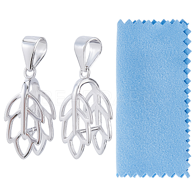 2Pcs 925 Sterling Silver Ice Pick Pinch Bails STER-DC0001-95-1