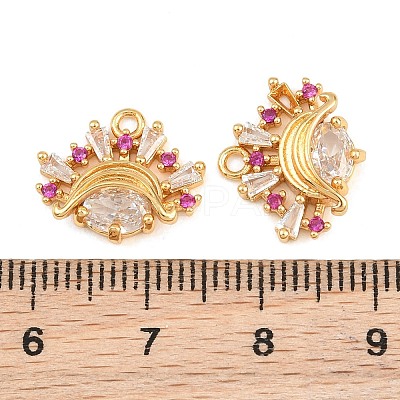 Brass Micro Pave Cubic Zirconia Charms CU-CBA8183-07G-B-1