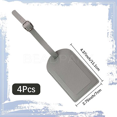 CutHollow 4Pcs PU Leather Luggage Tag OFST-CL0001-01A-01-1