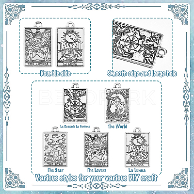 50Pcs 5 Style Zinc Alloy Pendants FIND-DC0001-45-1
