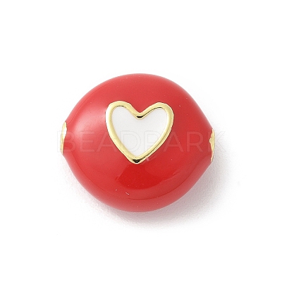 Brass Enamel Beads KK-P294-52G-01-1