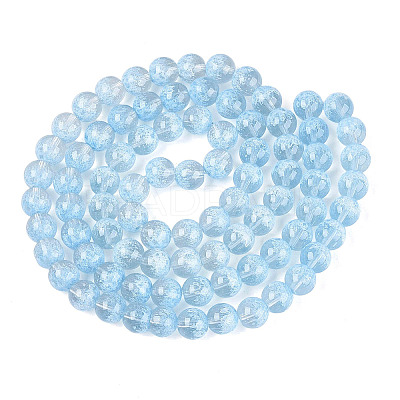 Transparent Half Spray Painted Glass Beads Strands LS-GLAA-Q110-02A-03-1