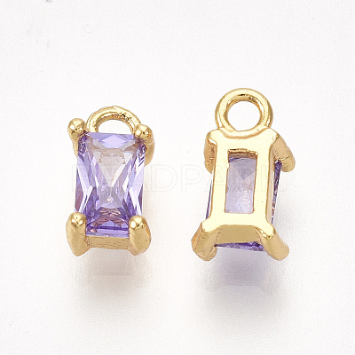 Brass Cubic Zirconia Charms KK-S350-367C-1