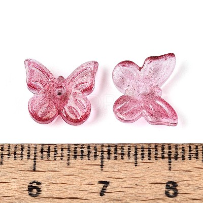 Transparent Spray Painted Glass Charms GLAA-T016-22F-1