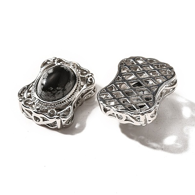 Natural Snowflake Obsidian Multi-Strand Links KK-M304-05P-14-1