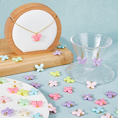 200Pcs Opaque Acrylic Pendants FIND-DC0001-74-1