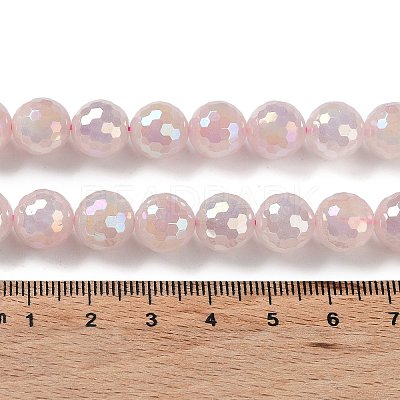Electroplated Natural Rose Quartz Beads Strands G-Z038-A03-03AB-1