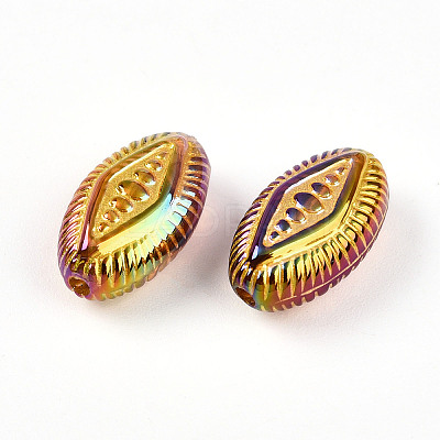 UV Plating Iridescent Opaque Acrylic Beads OACR-T028-33-1
