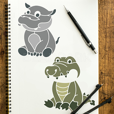 1 Set PET Hollow Out Drawing Painting Stencils DIY-MA0002-80-1