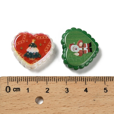 Christmas Printed Opaque Acrylic Beads OACR-D316-02A-1