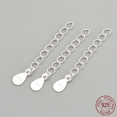 925 Sterling Silver Twisted Extender Chains STER-S002-33-1
