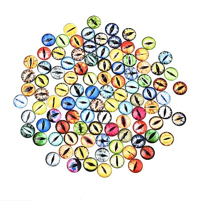 Printed Transparent Glass Cabochons GL-CBAA22A-01-1