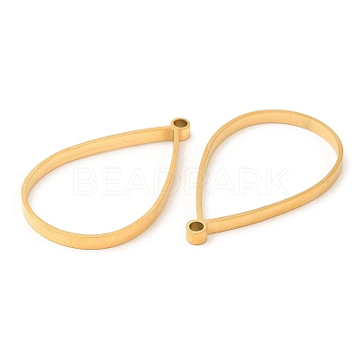 304 Stainless Steel Open Back Bezel Teardrop Pendants STAS-Z040-11A-G-1