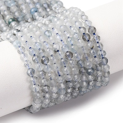 Natural Aquamarine Beads Strands G-F509-10-3mm-1