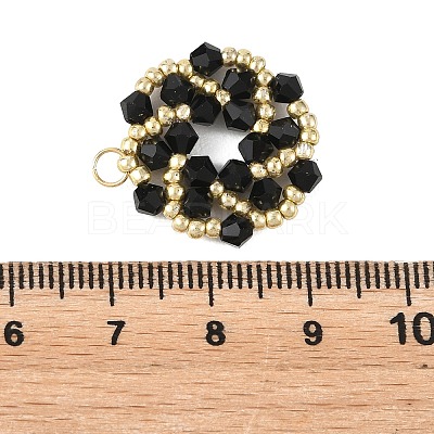 Imitate Austrian Crystal Bicone Glass Beaded Pendants PALLOY-MZ01394-02-1