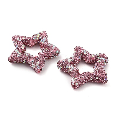 Star Shape Polymer Clay Rhinestone Beads CLAY-NH0001-06P-1