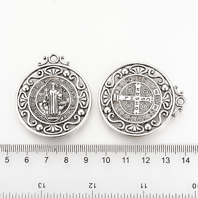 Tibetan Style Alloy Pendants TIBEP-Q078-01AS-RS-1