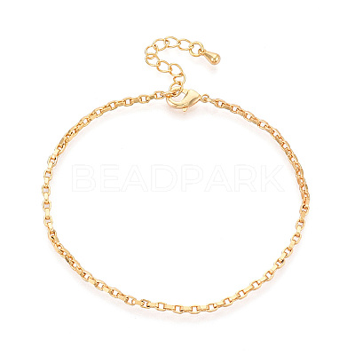 Brass Cable Chain Bracelets for Women BJEW-N032-08C-G-1