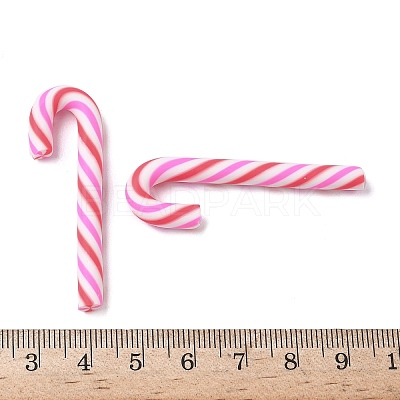 Christmas Candy Cane Handmade Polymer Clay Beads CLAY-P005-04A-1