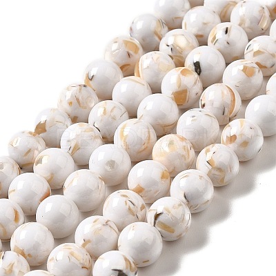 Synthetic Turquoise and Sea Shell Assembled Beads Strands G-D482-01B-05-1