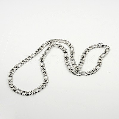 Tarnish Resistant Figaro Chain Necklace for Men NJEW-F027-03-7mm-1