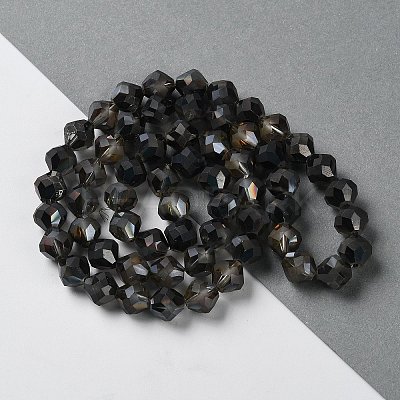 Electroplate Transparent Glass Beads Strands EGLA-I019-HR01-1