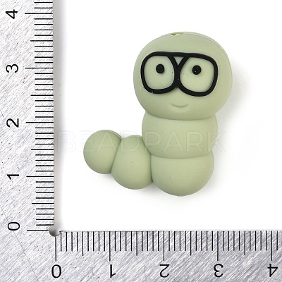 Caterpillar Food Grade Silicone Focal Beads SIL-Q030-03C-1