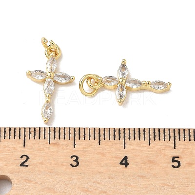 Brass Micro Pave Cubic Zirconia Pendants KK-Q068-49A-G-1