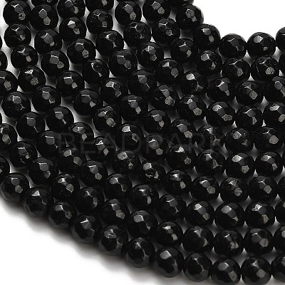 Natural Black Tourmaline Beads Strands G-H329-D02-4mm-1
