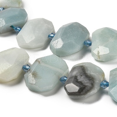 Natural Flower Amazonite Beads Strands G-H078-B09-01-1